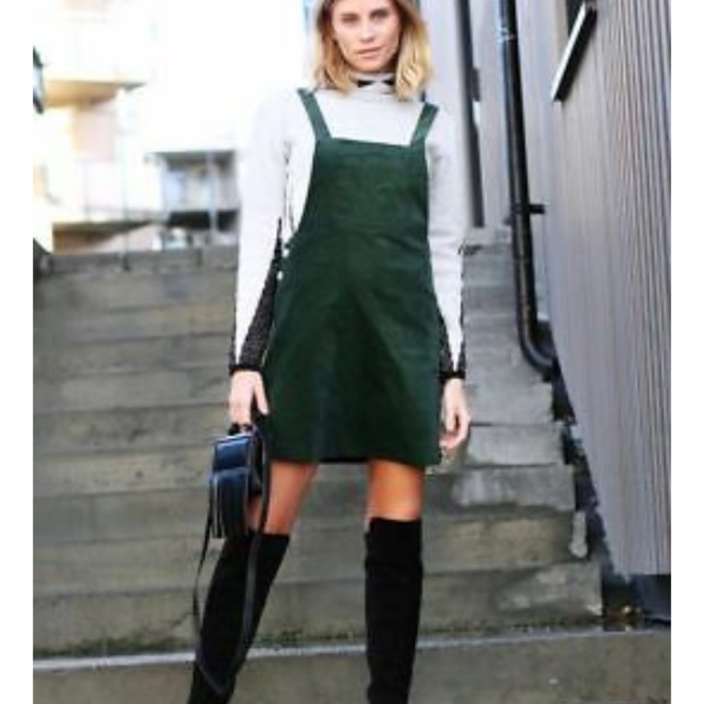 Zara Emerald Green Velvet Jumper Dress